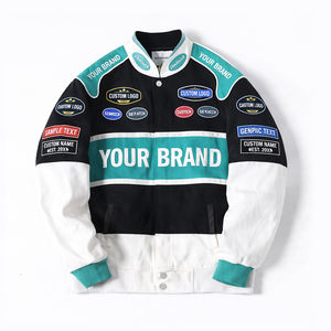 Chaqueta Varsity de Carreras Personalizada OEM, con Bloques de Color, Parches Bordados, Estilo Bomber, Streetwear, con Botones a Presión - Product Image 1