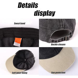 Gorra de Béisbol Vintage de 5 Paneles en Negro y Marrón, de Algodón Lavado, Dos Tonos, Estilo Dad Hat, Transpirable, Impermeable y Ajustable - Product Image 2