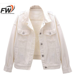Chaqueta vaquera de cuello alto para mujer, de alta calidad OEM, con acabado sólido, transpirable y rellena de algodón, para primavera y otoño. - Product Image 1