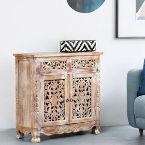 Vintage Antique Carved Wood Handmade <b>Sideboard</b> Console <b>Cabinet</b> Storage Buffet Home Furniture for Living Room Bedroom Hotel - Product Image 3