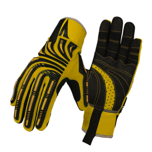 ถุงมือเซฟตี้อุตสาหกรรม ถุงมือหนังช่างป้องกันการสั่นสะเทือน ทนต่อแรงกระแทกและความร้อน ป้องกันการบาด - Product Image 5