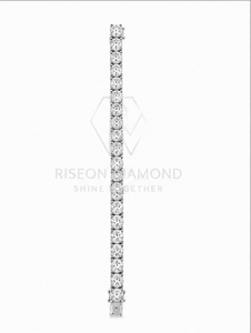 Classic diamond tennis <b>bracelet</b> in 18K <b>white</b> gold continuous row of round brilliant cut diamonds timeless luxury fine jewelry - Product Image 1