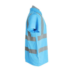 เสื้อโปโลป้องกันความปลอดภัยแบบสะท้อนแสงสีน้ำเงินสำหรับทุกเพศทุกวัย ป้องกันลม ทนทาน เหมาะสำหรับงานหนัก แขนสั้น ผ้าฝ้าย ใช้เป็นเครื่องแบบ - Product Image 3