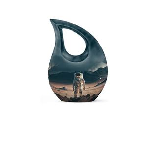 โกศรูปหยดน้ำสีดำทำจากอะลูมิเนียมขนาดใหญ่สำหรับเก็บอัฐิของผู้ใหญ่ โกศสำหรับบรรจุอัฐิของมนุษย์สำหรับงานศพและงานรำลึกสำหรับผู้ชาย - Product Image 2