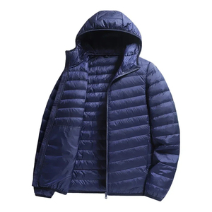Chaqueta acolchada ligera con capucha para hombre, cortavientos, con cierre de cremallera, abrigo informal, cálido, para invierno. - Product Image 2