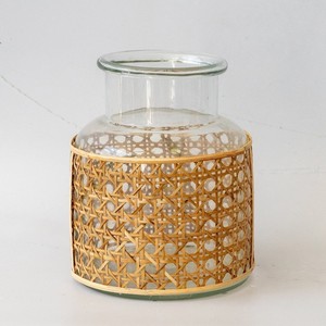 Rattan drinking tumbler <b>wraps</b> wholesale supply eco friendly weaving coffee cup holder sleeve - Product Image 1