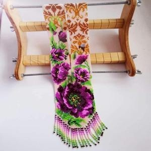 BEAUTYFULL Long Designer Necklaces Purple Flower Patterned Necklaces for Women and Girls Wear FOR Wedding Party, Hldi gifted - Product Image 2