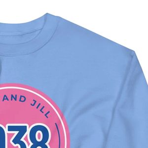 Sudadera Rosa de Manga Larga Jack and Jill, Diseño Circular Azul 1938, Sudadera Cómoda con Cuello Redondo, Ropa Personalizada al por Mayor - Product Image 5