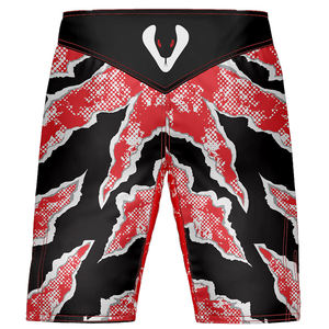 กางเกงขาสั้นชายสีแดงดำแบบถักเนื้อผ้าทึบ ยี่ห้อ Venomous เป็นมิตรต่อสิ่งแวดล้อม แห้งเร็ว ทรงสปอร์ต เอวยางยืด ความยาวปานกลาง - Product Image 6