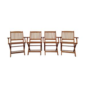 Set da Pranzo Pieghevole a 4 Pezzi per Patio con Sedie Universali in Teak per Interni ed Esterni - Product Image 3