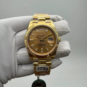 Esfera Dorada de Lujo para Reloj Mecánico de 40 mm, Bisel Acordonado de Acero Inoxidable de Alta Calidad, Cristal de Zafiro, Movimiento ETA - Product Image 1