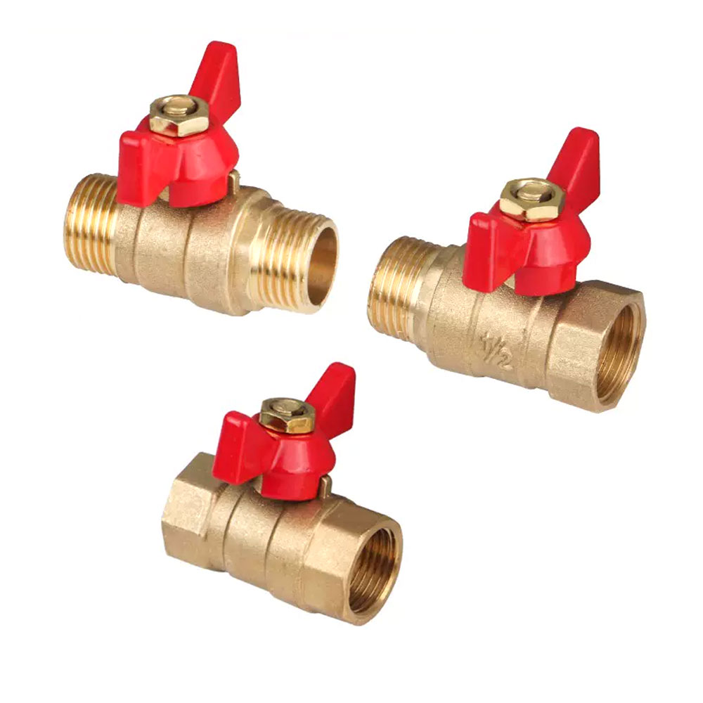 China Brass Ball Valve DN15 NPT BSP thread Brass Valve With Butterfly Handle