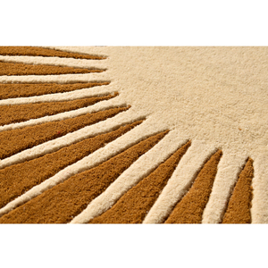 Modern Hand Tufted Wool Round Sunburst Area <b>Rug</b> 4x4 Ft Contemporary Circle Carpet <b>for</b> Living Room Bedroom <b>Nursery</b> - Product Image 5