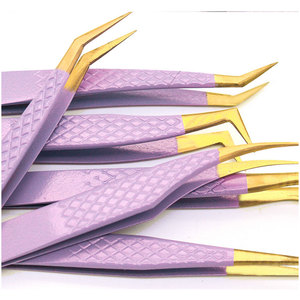Pince à épiler volume russe 90 degrés marque privée, vente en gros, logo personnalisé, pince à épiler pour extensions de cils, instruments de beauté en gros - Product Image 1