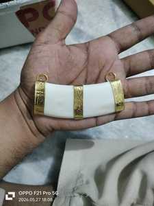 จี้กระดูกทำมือ ทนทาน แกะสลักลายแบบเรียบง่าย/โบราณ รูปทรงครึ่งวงกลม/ทรงกรวย สำหรับทำเครื่องประดับ แฟชั่น และงานฝีมือ - Product Image 5