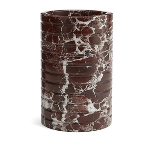 Porta utensilios cilíndrico de mármol rojo de lujo, organizador de cocina de piedra, soporte para cubiertos, soporte para cucharas, hecho a mano, de primera calidad, para exportación. - Product Image 1