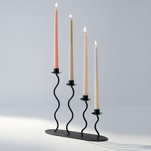 Affordable Wholesale Iron 4 Candle Holder Curved Design on Base Black Creepy Halloween Table Decoration Accessories Quantity - Product Image 2