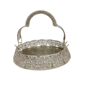 Handmade Silver <b>Round</b> New Metal <b>Serving</b> <b>Trays</b> for Tabletop Decoration and Gifting in Customized Sizes Shapes and Polish - Product Image 5
