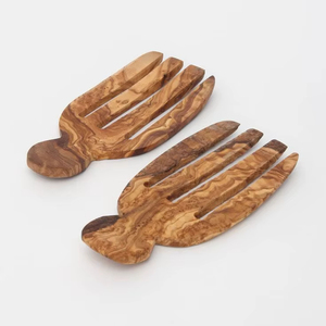 Mélangeurs à salade en bois faits à la main pour le service à table – Mélangeurs écologiques en bois pour cuisines écoresponsables - Product Image 1