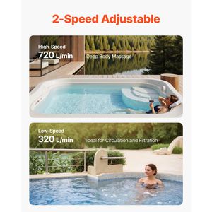 Pompa Jacuzzi a 2 velocità, 3 HP, per Spa, con ingresso da 2 pollici, 190,2 GPM (velocità alta) e 84,5 GPM (velocità bassa), 230V 60Hz, telaio 48 - Product Image 4