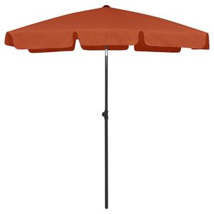Sombrilla de Playa Inclinable de Poliéster Color Terracota de 70.9 x 47.2 Pulgadas para tus Aventuras al Sol - Product Image 1