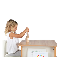 Ensemble de table et chaises de jeu ergonomiques écologiques non toxiques en bois moderne 3 pièces pour les salles de jeux des enfants, les écoles, les salons