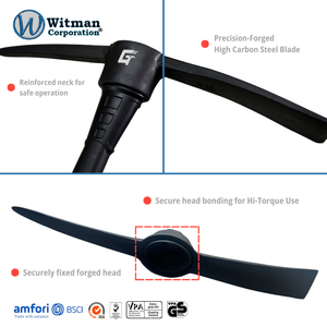 Herramienta de Excavación Multiusos de 1.5LB, Diseño de Doble Cabeza, Cabeza de Acero con Alto Contenido de Carbono, Mango Antideslizante para Suelos Duros - Product Image 4