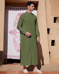 Jubbah al por mayor, ropa islámica, Daffah Thobe árabe saudí para hombres musulmanes, Jubbah árabe de Dubái, Thobes elegantes y transpirables - Product Image 4