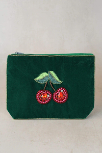BY MULTI CRAFT Pequeño Bolsito de Terciopelo con Cremallera, Bolsa para Joyas con Cordón y Cuentas, Cartera de Seda, Portamonedas para Pendientes - Product Image 2