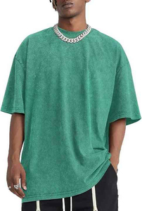 T-shirts pour hommes en coton tricoté 100% avec impression personnalisée, coupe ample, délavés à l'acide, épaules tombantes, séchage rapide, vente en gros - Product Image 3
