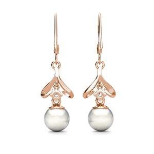 Pendientes de plata de ley 2022 con gancho de perla colgante, joyería de cristal austriaco, joyería de destino, 925 - Product Image 5