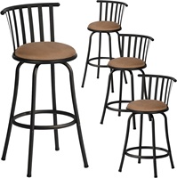 Tabourets de bar commerciaux rembourrés avec pieds en fer et tissu beige pour restaurants et mobilier de bar