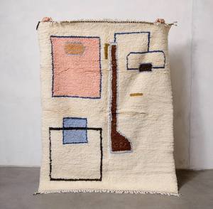 Tapis marocain en laine fait main coloré Beni Mrirt, tapis marocain tissé à la main, décoration intérieure en jute, OEM - Product Image 5