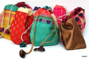Women Velvet Traditional Potli Bag Jewelry Pouches Wedding Favor Gift Bags Ladies Birthday Gift Handmade Design Potli Bag - Product Image 1