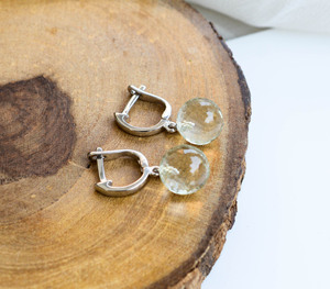 Pendientes de plata de ley 925 con amatista verde briolette, estilo antiguo, hechos a mano, en venta. - Product Image 4