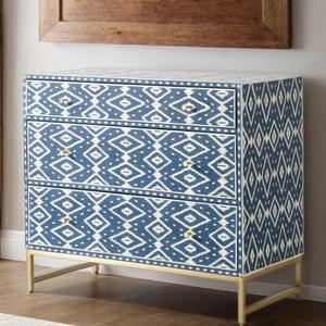 Cajón con Incrustaciones de Hueso de ILAHI, Diseño Moderno con Detalles de Ágata, Mueble Portátil para el Hogar - Product Image 2