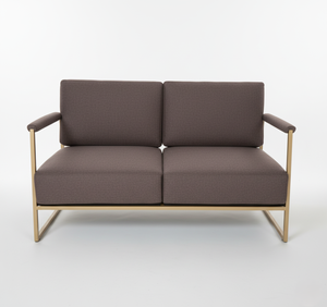 Sofá de dos plazas cuadrado minimalista con marco de aluminio para sala de estar o uso en hoteles - Product Image 1