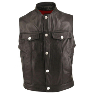 Soft Texture Comfortable Fit Casual Outdoor Fashion Apparel OEM <b>Men</b> <b>Leather</b> Vest Durable PU <b>Leather</b> <b>Waistcoat</b> Custom Design - Product Image 1