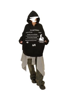 เสื้อฮู้ดครอปซิปแบบกำหนดเองสำหรับฤดูหนาว พร้อมลายปักเพ้นท์มือ ดีไซน์ฟอกสีแบบแอซิดวอช ผ้าฝ้าย 100% - Product Image 2