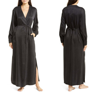 Bata de Dormir de Seda de Lujo para Mujer, Túnica de Satén Elegante, Ropa de Dormir Personalizada, Venta al por Mayor, Suministro Directo de Fábrica - Product Image 1