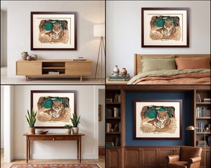 Premium Handmade 5-Layer Wood Veneer Tiger <b>Wall</b> Art | 3D Laser Cut Wooden Animal Frame | Modern Multifunctional <b>Wall</b> <b>Mounted</b> - Product Image 5