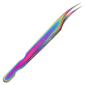 Pince à épiler professionnelle en acier inoxydable à pointe incurvée, pince de précision pour l'extension des cils, pince d'isolation des cils, logo personnalisé, vente en gros OEM - Product Image 5