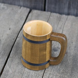 HASAN CRAFT Wooden <b>Mug</b> Handcrafted Modern Luxury Design with Handle for Home Use <b>Reusable</b> Eco-Friendly Drinkware Uttar Pradesh - Product Image 1