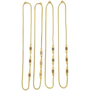 Colliers en chaîne Mopu en micro-or 14K 18K 24K en gros, chaîne en laiton plaquée or 24K, pierre CZ, bijoux pour femmes - Product Image 3