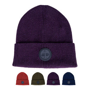 Gorros de lana unisex con diseño de punto trenzado y parche tejido con logo frontal de diseñador, estilo casual urbano para exteriores con patrón de personaje. - Product Image 2