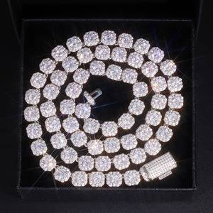 <b>Cushion</b> Cut Tennis Chain Necklace VVS Moissanite Diamond Hip Hop Luxury <b>Statement</b> Jewelry for Men Unisex Premium Style Accessory - Product Image 1