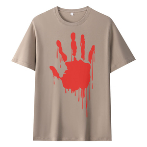 T-shirt graphique personnalisé avec empreinte de main en or, streetwear, t-shirt en coton surdimensionné de qualité supérieure, t-shirt pour homme 220GSM - Product Image 2
