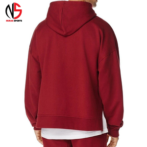 เสื้อฮู้ดผู้ชายสีแดงเลือดหมู ผ้าฟลีซ สวมใส่สบาย สไตล์สตรีทแวร์ ผ้าฝ้าย 100% ทรงปกติ เหมาะสำหรับใส่ในฤดูหนาว ยี่ห้อ Nurak ขายดี - Product Image 2