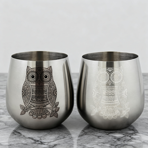 Juego de Copas de Vino sin Tallo, de Acero Inoxidable, para Cócteles, en Forma de Huevo, de Metal, en Color Cobre, Dorado, Plateado y Negro, para Bar - Product Image 2