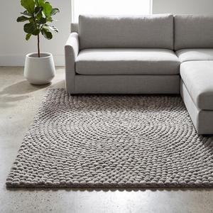 Alfombra Moderna Antideslizante de Lana Texturizada Beige Tejida a Mano de Primera Calidad, con Base de Lona de Algodón, para Sala de Estar - Product Image 2